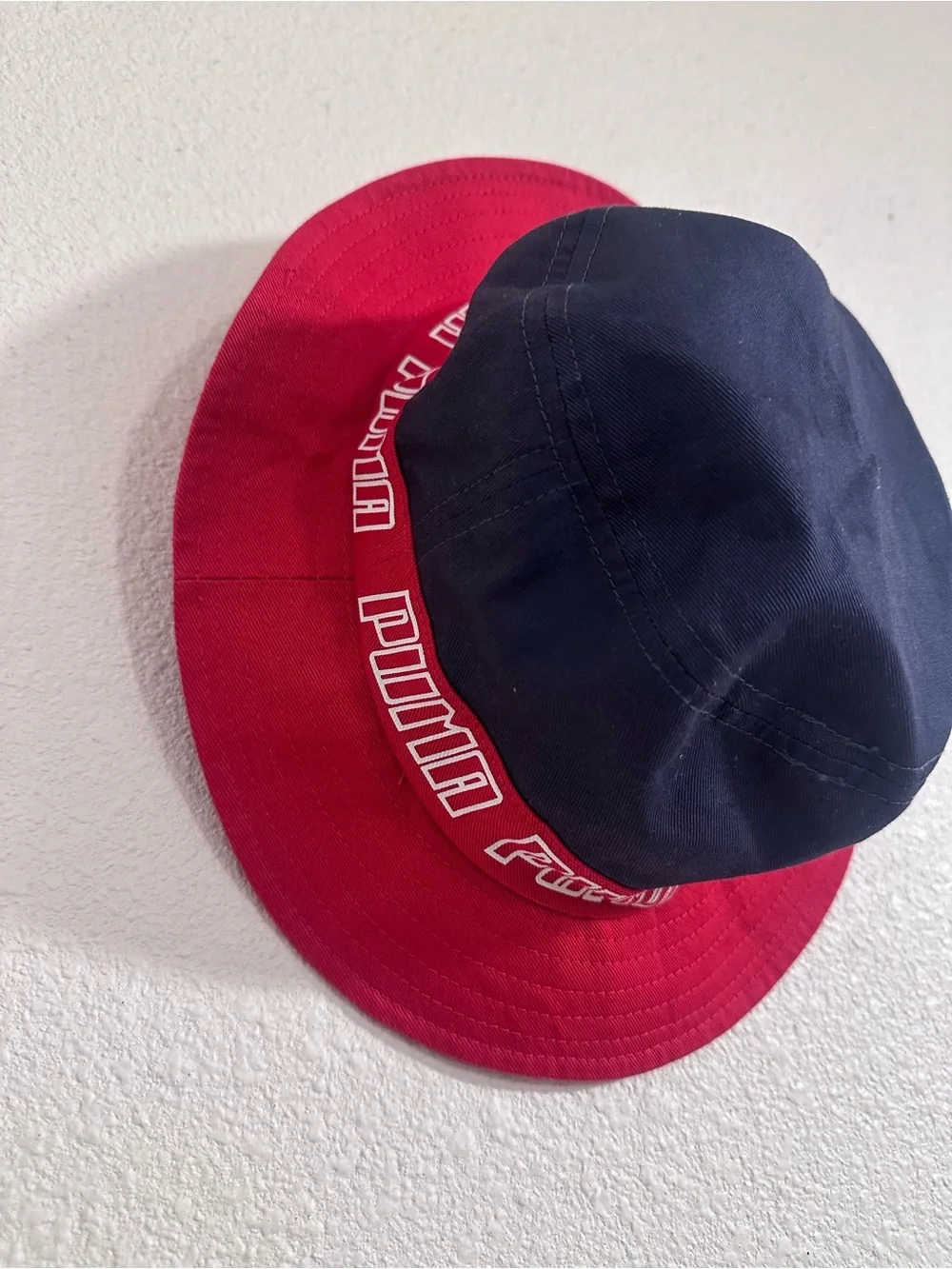 Puma Kids Black & Red Branded Bucket Hat